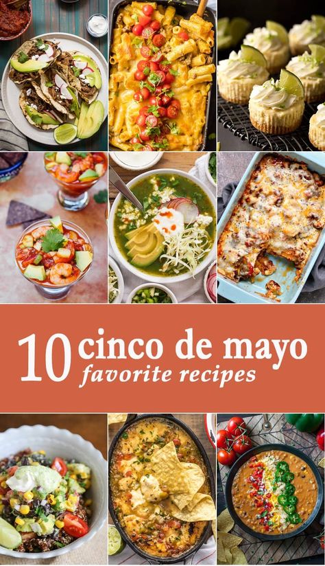 Cinco de Mayo recipes that the entire family will love! These 10 easy Mexican recipes are our favorites for celebrating the Mexican holiday of Cinco de Mayo. via @beckygallhardin Dips And Appetizers, Dips Appetizers, Cinco De Mayo Recipes, Mexican Appetizers, Recipes Drinks, Best Drinks, Recipes From Around The World, Food Appetizers, Taco Bar