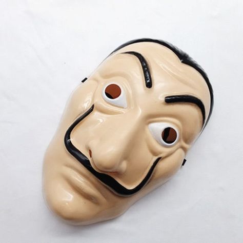 La Casa De Papel Face Mask Masque Mascara mask Salvador Dali Money Heist Cosplay costume. Salvador Dali Costume, Dali Costume, Dali Mask, Cosplay Masks, Mask Paper, Dali Paintings, Plastic Mask, The Heist, Mask Types