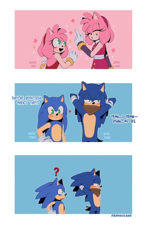 Sonic Boom Amy, Bendy Y Boris, Sonic Underground, Sonamy Comic, Sonic Videos, Shadow And Amy, Amy The Hedgehog, In Denial, Sonic Heroes