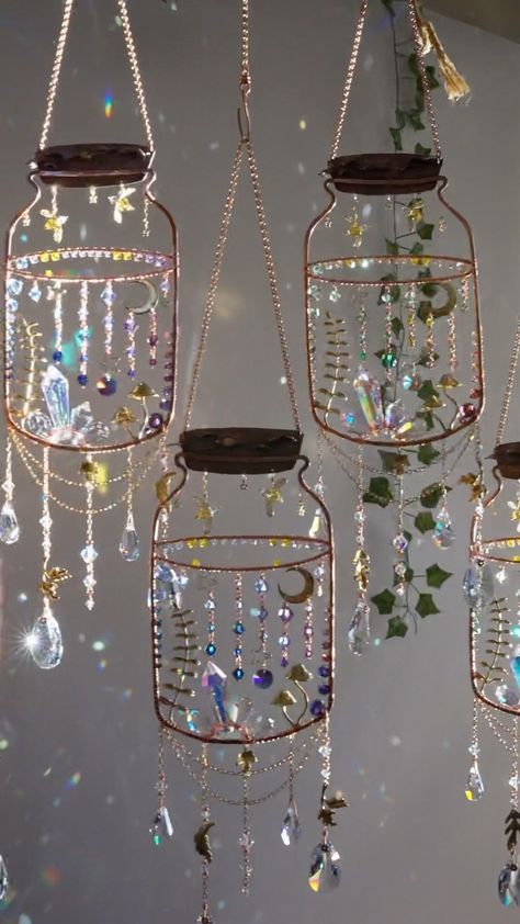 Suncatcher Diy, Greek Decor, Catching Fireflies, Patio Projects, Beads Craft Jewelry, Light The Way, Ramadan Crafts, Diy Wind Chimes, Bead Charms Diy