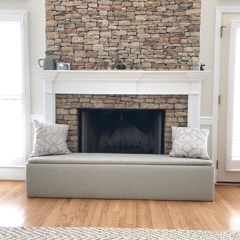 Fireplace Hearth Bench, Diy Fireplace Hearth, Fireplace Hearth Cover, Childproof Fireplace, Baby Proof Fireplace, Fireplace Covers, Fireplace Seating, Baby Proof, Fireplace Cover