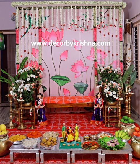 Standing hand in hand, surrounded by eco-friendly decor, we vow to cherish our love and cherish our planet. Here's to a seemantham celebration that's as beautiful as it is sustainable. Seemantham Function Decor by Vamshi @ongole_decorbykrishna of #ongole branch #andhrapradesh #seemanthamdecoration #valaikappu #babyashower #babyshowerdecorideas #ongoledecorators #decorbykrishnaongole @decorbykrishna is a unit of @pellipoolajada Traditional Decorations using only Natural materials #noplast... Simple Seemantham Decoration At Home, Simple Sreemantham Decoration At Home, Seemantham Decoration, Cradle Ceremony, Eco Friendly Decor, Eco Friendly Wedding, Backdrop Decorations, Andhra Pradesh, Shower Decor