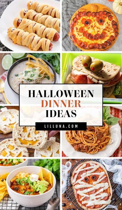 Whether you want themed treats or just warm fall goodness, enjoy this collection of perfect Halloween Dinner Ideas. Halloween Themed Dinner, Halloween Themed Food Dinner, Spooky Dinner, Halloween Food Dinner, Healthy Halloween Snacks, Bacon Wrapped Asparagus, Roasted Brussel, Halloween Dinner, Sweet Potato Soup