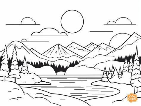 illustration of Snowy tundra coloring Snowy Tundra, Landscape Coloring Pages, Mandala Turtle, Coloring Sheets For Kids, Relaxing Colors, Easy Coloring Pages, Arctic Animals, Drawings Simple, Unique Plants