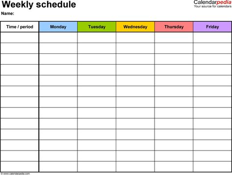 M-F Weekly Calendar Template m-f weekly calendar template-2019 Calendar Holidays There are a variety of reasons for that you might want a calendar. The excellent thing about onlin... Free Weekly Calendar, Free Printable Weekly Calendar, Weekly Timetable, Blank Weekly Calendar, Daily Calendar Template, Marketing Calendar Template, Timetable Template, Weekly Calendar Template, Excel Calendar