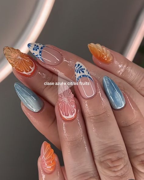 Short Summer Nails, Vintage Alhambra Bracelet, Alhambra Bracelet, Summery Nails, Fire Nails, Funky Nails, Chic Nails, Short Acrylic Nails, Cute Acrylic Nails