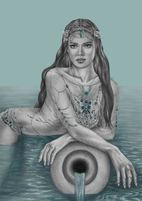 Free Spirit Art Wild Women, Planets Saturn, Free Spirit Art, Aquarius Art, Zodiac Aquarius, The Aquarius, Aquarius Woman, Graphic Ideas, Age Of Aquarius