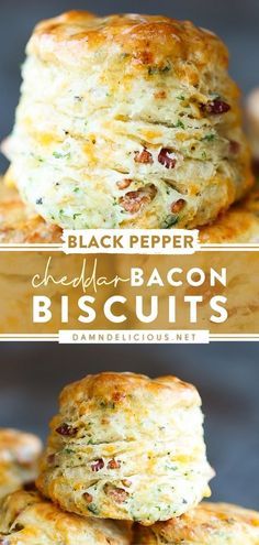 Cheddar And Black Pepper Biscuits, Black Pepper Cheddar Bacon Biscuits, Bacon Cheese Biscuits, Fluffy Cheddar Biscuits, Savory Danish Recipe, Apps With Bacon, Recipes Using Bacon Bits, Cheddar Cheese Desserts, Recipes With Sharp Cheddar Cheese