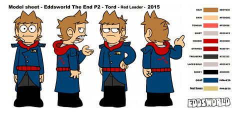 Eddsworld Official Art, Eddsworld Red Leader, Red Leader Tord, Eddsworld Cosplay, Character Reference Sheet, Eddsworld Tord, Eddsworld Comics, Model Sheet, Red Army