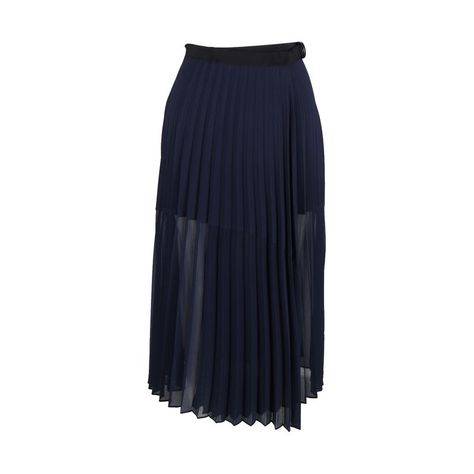 Navy silk skirt