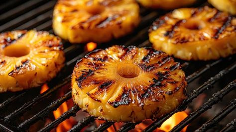 Delicious grilled pineapple slices with caramelized edges a perfect blend of sweet and savory for your grill royalty free stock photography Pineapple Photography, Pineapple Slices, Grilled Pineapple, Summer Barbecue, Sweet And Savory, Sweet Savory, Grilling Recipes, Us Foods, Side Dishes