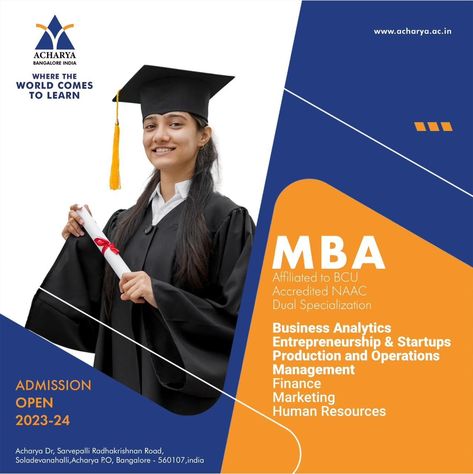 Admission Open at Aacharya University.For admission contact us +91 7908855269 #highereducation #study #mba #admissions #education #careermate #oraculiedtech Course Poster, Mba Course, Mba Admission, Business Analytics, Admission Open, Bangalore India, Operations Management, Creative Ads, Post Design