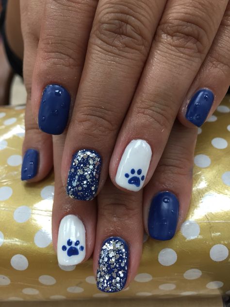 Eagles Nail Art, Penn State Nails Designs, Cheer Nails Designs, Football Season Nails, Cheer Nails, Trendy Nails Designs, Easter Spring Nails, Spring Nails Art Designs, Easy Summer Nail Art