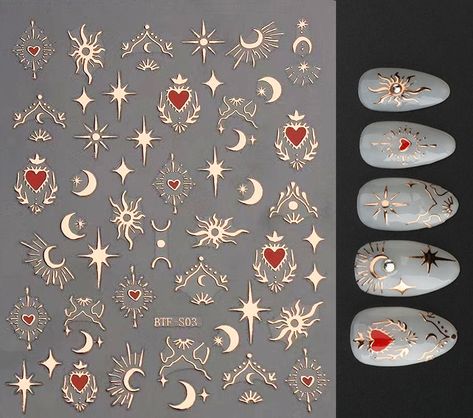 Excited to share the latest addition to my #etsy shop: 3D Shiny Gold Moon and Star Sticker,Hologram Cross Star Design,Red Heart Shape Nail Glamour Art Stickers, Self-Adhesive https://etsy.me/3ODJrd7 #gold #kidscrafts #rosegold #embossedsticker #selfadhesive #nailsticke Cheetah Nail Art, Unicorn Nail Art, Glamour Art, Boho Nails, Geometric Nail Art, Star Nail Art, Pink Ombre Nails, Gel Acrylic Nails, Unicorn Nails