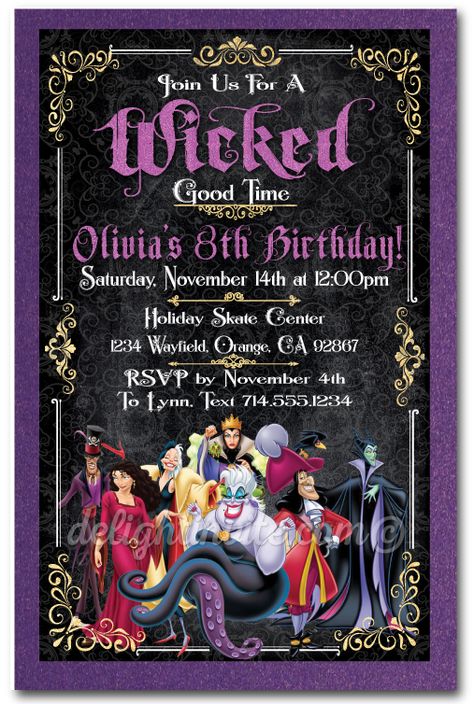 Disney Villains Party Invitations, Disney Villain Invitation, Disney Villain Party Invitations, Disney Villain Birthday Party Ideas, Disney Villian Birthday Party, Villains Halloween Party, Disney Villains Birthday Party Ideas, Villain Birthday Party Ideas, Villians Birthday Party