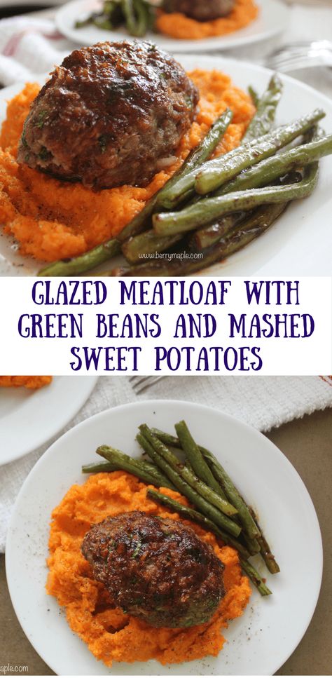 Meatloaf Potatoes, Sweet Potatoes And Green Beans, Glazed Meatloaf, Sweet Potato Green Beans, Meatloaf Glaze, Potatoes And Green Beans, Delicious Meatloaf, Vegetarian Main Course, Quick Salads