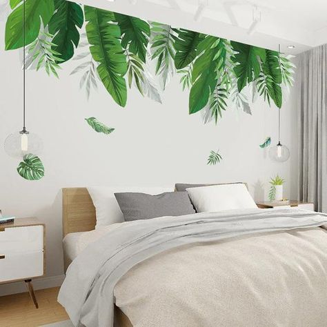 Plant Mural, Seni Mural, Office Wall Decals, Diy Wall Stickers, Diy Wand, Bedroom Murals, Wall Decals For Bedroom, Wall Painting Decor, Wall Stickers Bedroom