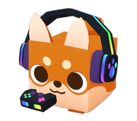 This is the Gamer Shiba pet in Pet Simulator X. Pet Simulator 99, Pet Simulator X Pets, Roblox Pet Simulator, Pet Simulator X, Pet Event, Pet Simulator, Rainbow Friend, Gamer Party, Huge Cat