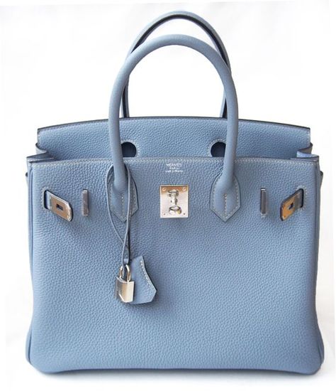 Hermès -- Birkin 30cm Blue Lin Togo Handbag Sacs Design, Birkin 30, Hermes Birkin 30, Togo Leather, Beautiful Handbags, Hermes Handbags, Purse Styles, Hermes Bags, Hermes Birkin