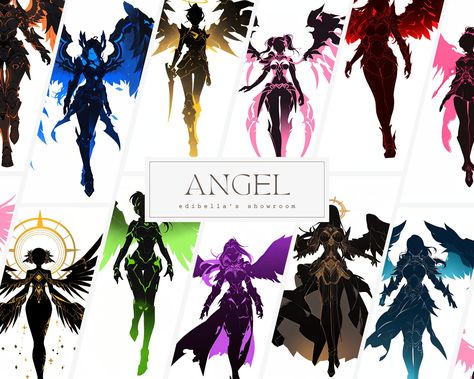 👼🌟 Embrace divine strength with our "Angel with Armor Silhouette" Clipart Bundle - Set of 12 - Digital Download - Free Commercial Use! ⚔️🎨 🌟 Description 🌟 Ascend to celestial realms with our "Angel with Armor Silhouette" Clipart Bundle! This captivating collection features twelve majestic illustrations showcasing angelic beings adorned in celestial armor, each meticulously crafted to embody divine strength and protection. Perfect for infusing your digital projects with a touch of heavenly p Gacha Angel Outfit, Angelic Armor, Celestial Armor, Celestial Being, Angelic Symbols, Adoptable Oc, Artifact Art, Angel Design, Arte Dc Comics