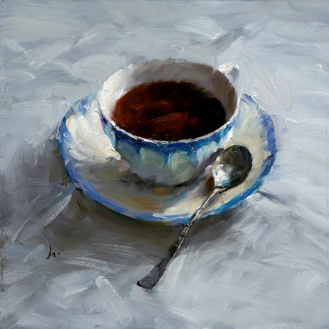 Tea Cup Reference Photo, Tea Cup Reference, Stil Life Painting, Cup Of Tea Aesthetic, Tea Cup Painting, Tea Painting, Drawing Cup, Tea Cup Drawing, Tea Cup Art