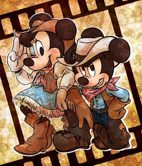 Cowboy and Cowgirl by marezon-m.deviantart.com on @deviantART Wallpaper Do Mickey Mouse, Mickey Mouse E Amigos, Arte Do Mickey Mouse, Minnie Mouse Pictures, Mickey Mouse Pictures, Disney Cartoon Characters, 디즈니 캐릭터, Images Disney, Mickey Mouse Art