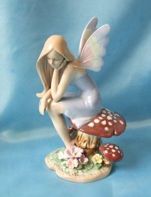 Beautiful Porcelain Fairy Sitting on Mushroom Old Tupton Ware | #309453124 Fairy Sitting On Mushroom, Fairy On Mushroom, Networking Ideas, Sitting On Mushroom, Final Cake, Garden Diorama, Bookshelf Insert, Fairy Sitting, Garden Fairies