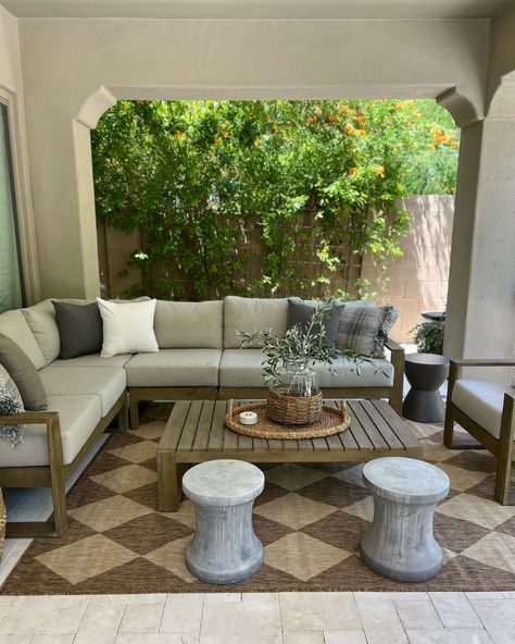 Beige Patio Furniture Decor, Beige Outdoor Furniture, Gray Patio Furniture, Brown Outdoor Furniture, Beige Couch, River Side, Patio Couch, Garden Inspo, Outdoor Furniture Decor