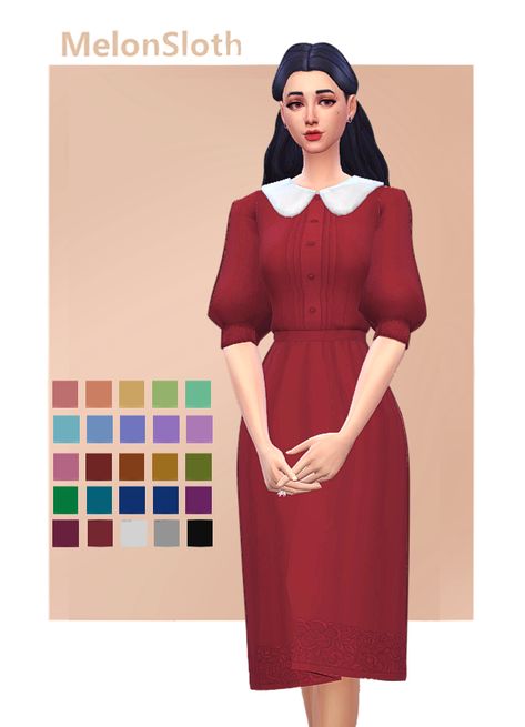 Sims 4 Cc 40s Clothes, Sims 4 Long Dress Maxis Match, Sims 4 Cc 1940s Clothes, Sims 4 30s Cc, Sims 4 Housewife, Sims 4 Cc 1940s, Sims 4 1940s Cc, Sims 4 1940s, Sims4 Clothing