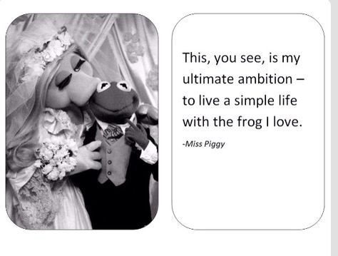 Miss piggy and kermit Miss Piggy Quotes, Piggy Quotes, Diy Wedding Accessories, Miss Piggy And Kermit, Piggy Muppets, Wedding Accessories Diy, Kermit And Miss Piggy, Uplifting Phrases, Funny Cow