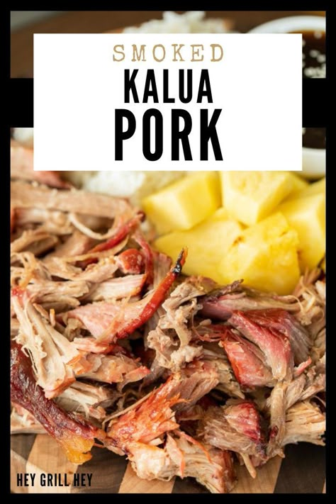 Kalua Pork Recipe, Backyard Luau, Tropical Recipes, Smoked Pork Recipes, Hawaiian Pork, Hey Grill Hey, Luau Food, Hawaiian Recipes, Kalua Pork