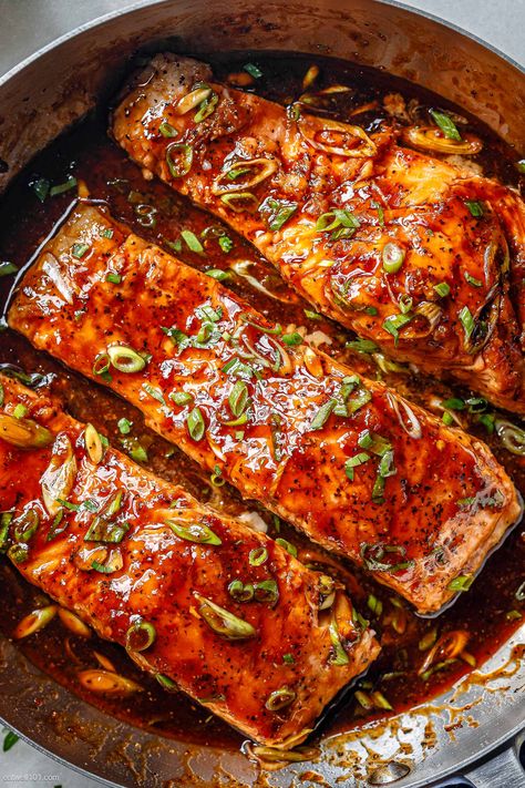 Easy Teriyaki Salmon Recipe - #teriyaki #salmon #recipe #eatwell101 - This Teriyaki salmon recipe is simple, quick, and is super flavorful. - #recipe by #eatwell101® Salmon Hibachi Recipe, Easy Teriyaki Salmon, Balsamic Salmon, Cauliflower Pizza Recipe, Pickled Fish, Salmon Teriyaki, Baked Teriyaki Salmon, Salmon Teriyaki Recipe, Salmon Baked