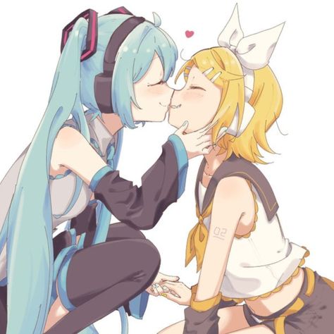 RINKU Miku X Rin, Miku Headphones, Detached Sleeves, Aqua Nails, Miku Hatsune Vocaloid, Aqua Hair, Vocaloid Funny, Kagamine Rin, Very Long Hair