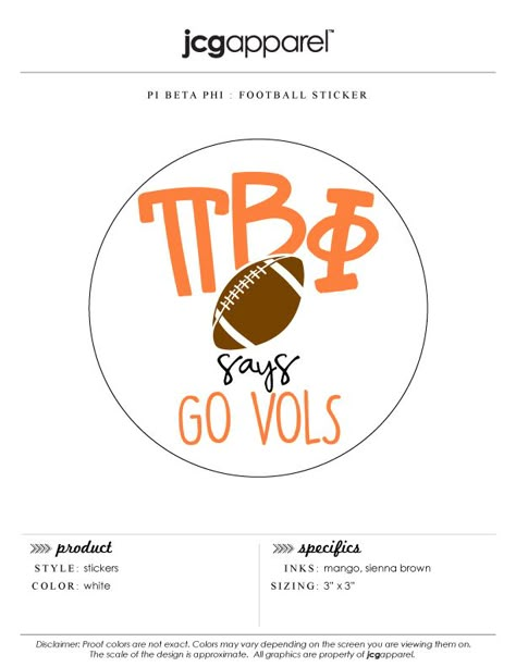 JCG Apparel : Custom Printed Apparel : Pi Beta Phi Football Sticker #pibetaphi… Game Day Pins Sorority, Gameday Stickers, Cricut Business Ideas, Gameday Buttons, Game Day Pins, Phi Mu Shirts, Game Day Buttons, Sorority Buttons, Greek Designs