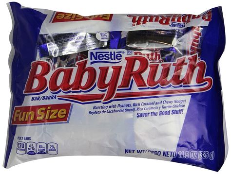 Candy Sayings, Baby Ruth Bars, Individually Wrapped Candy, Baby Ruth, Chocolate Sticks, White Chocolate Bar, Packaged Snacks, Gourmet Food Store, Chocolate Assortment