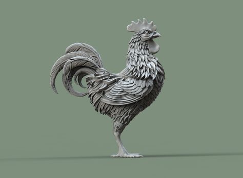 Rooster Statue, Zbrush, 3d Printer, Rooster, Printer, Statue