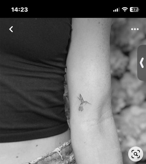 Small Horse Tattoo, Hummingbird Flower Tattoos, Hummingbird Tattoos, Small Hummingbird Tattoo, Memory Tattoos, 42 Tattoo, Small Tattoo Placement, Petite Tattoos, Cute Little Tattoos