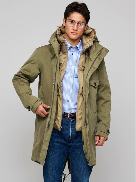 Green Parka Outfit Men, Parka Outfit Men, Green Parka Outfit, Old Man Outfit, Parka Outfit, Green Parka, Outer Jacket, Green Coat, Weekend Outfit