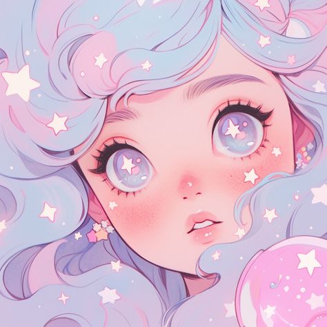 Makeup Art Drawing, Cute Card Illustration, Cute Art Characters, Kawaii Acrylic Painting, Meyco Art, Cute Art Styles Aesthetic Drawing Ideas, Dream Character Design, Pink Hair Illustration, Kawaii Girl Art