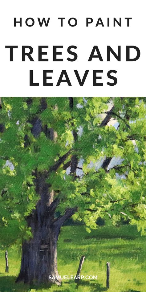 Paintings Of Trees On Canvas, How To Paint Realistic Trees, How To Paint Tree Leaves, How To Paint Leaves On A Tree, Painting A Tree On Canvas, Painting Trees Acrylic Tutorial, Painting Trees Tutorial, Painting Trees Acrylic, How To Paint Trees