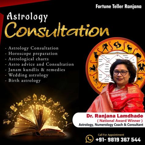 - Astrology Consultation - Horoscope preparation - Astrological charts - Astro advice and consultation - Janam kundlis & remedies - Birth astrology 𝐃𝐫. 𝐑𝐚𝐧𝐣𝗮𝐧𝐚 𝐋𝐚𝐦𝐝𝐡𝐚𝐝𝐞 𝐀𝐬𝐭𝐫𝐨𝐥𝐨𝐠𝐲, 𝐍𝐮𝐦𝐞𝐫𝐨𝐥𝐨𝐠𝐲 𝐂𝐨𝐚𝐜𝐡 & 𝐂𝐨𝐧𝐬𝐮𝐥𝐭𝐚𝐧𝐭 For More Details: Contact Me: +91- 9819367544 . . . #fortunetellerranjana #astrology #astrology #astrologytips #astrologypost #astrologysign #astrologysigns #AstrologyConsultation #astrologyconsultation #ranjanalamdhade #birth Astrology Numerology, Award Winner, Astrology Signs, Astrology