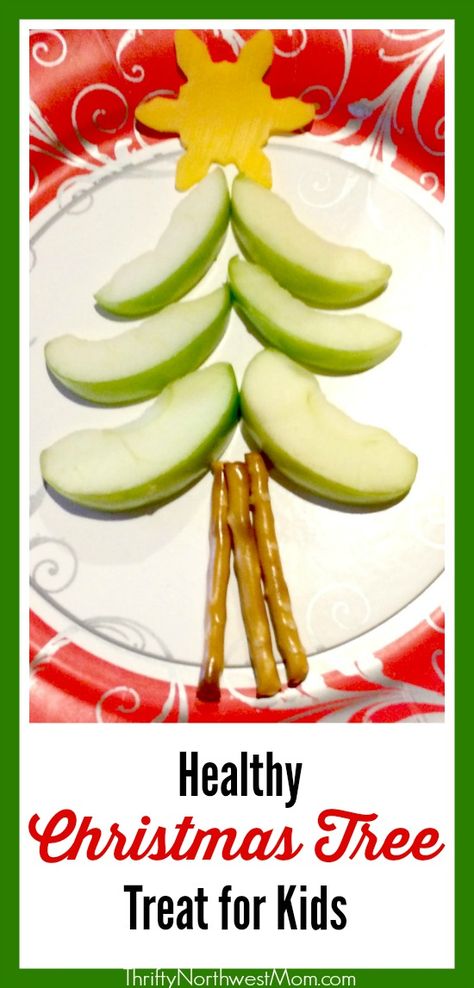 Here's a healthy Christmas Snack idea for you - Christmas Tree Treats made from apples, cheese & pretzels! Super easy yet healthy snack before dinner! Christmas Tree Treats, Snacks Easy Healthy, Cheese Pretzels, Kids Christmas Treats, Snack Christmas, Healthy Christmas Snacks, Kids Foods, Pretzel Treats, Kid Meals