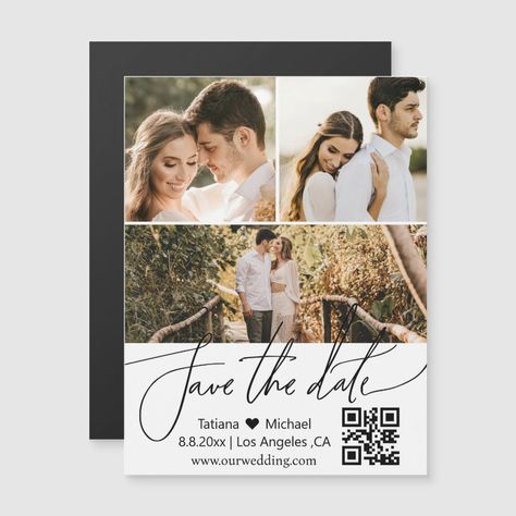 Collage Minimalist, 3 Photo Collage, Minimalist Save The Date, Wedding Magnets, Photos Collage, Wedding Magnet, Elegant Photo, Save The Date Magnets, Photo Magnets