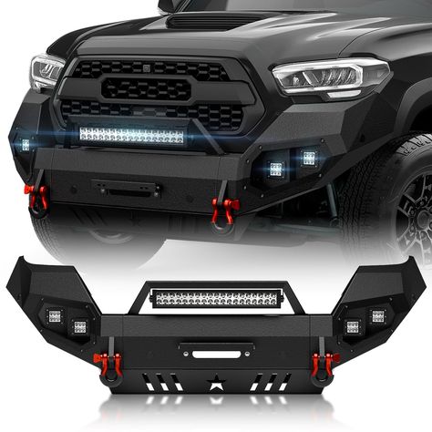 PRICES MAY VARY. 【Fitment】Before making your purchase, please ensure that the product is compatible with 3rd generation Toyota Tacoma models ranging from 2016 to 2023. 【Excellent craftsmanship】Made of tough high-strength steel with a sleek black powder coating, our front bumper offers durable protection, rust resistance, and lasting appeal, even with minor coating scratches. 【Complete Accessories】The front bumper comes with dual sturdy D-ring shackle mounts, welded securely both internally and e 2020 Toyota Tacoma Accessories, Tacoma 3rd Gen, Toyota Tacoma Accessories, Tacoma Accessories, Toyota Tacoma 4x4, Tacoma 4x4, Toyota Tacoma Trd, Tacoma Trd, Ford Escape