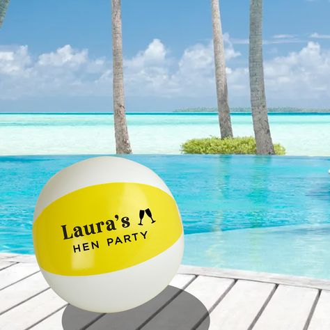 Sun, sea, and celebrations! Get the party started with our personalised "Hen Party" beach balls. This inflatable Pink beach ball is the perfect party favour for those Hen Parties abroad. The bride-to-be will love seeing these oh-so-cute beach balls in the pool that are personalised with her name. A must-have accessory for all Hen Parties! #giftideas #gifts #keepsake #supportsmallbusiness #madewithlove #handcrafted #personalised #smallbusiness #henparty #henpartyfun #henpartydecor #henpa... Hen Party Favours, Beach Balls, Pink Beach, Beach Ball, Bachelorette Weekend, In The Pool, Get The Party Started, Champagne Flutes, Flutes