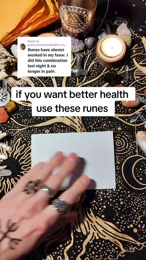 Manifesting Money Runes For Healing, Runes For Health, How To Communicate With Spirits, Rune Spells, Health Rune, Rune Witchcraft, Rune Staves, Health Spells, Witchy Sigils