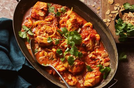 Fish Tagine With Saffron, Honey & Preserved Lemons Recipe | Waitrose & Partners Ayam Mentega, Peanut Butter Chicken, Dinners Healthy, Kari Ayam, Menu Sarapan Sehat, Chicken Recipes Video, Chicken Health, Butter Chicken Recipe, Ingredient Labels