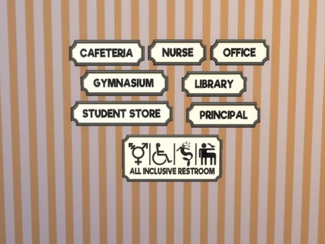 Sims 4 School, Nursing Room, Retro School, Nurse Office, High School Years, Retro Travel Poster, School Room, Office Signs, School Posters