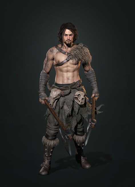 ArtStation - Barbarian, hawon noh Barbarian Names, Dnd Barbarian, Barbarian Armor, Barbarian Costume, Barbarian Dnd, Viking Character, Warrior Costume, Warrior Outfit, King Outfit