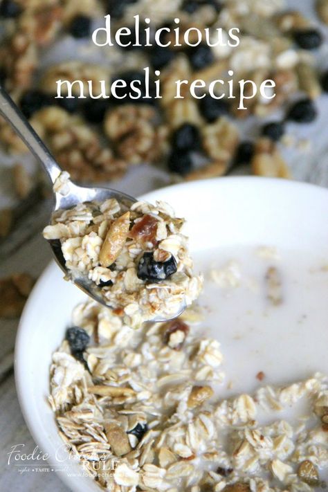 Delicious and Best Muesli Recipe!!! EVER!! foodichicksrule.com #healthybreakfast #mueslirecipe Overnight Muesli, Muesli Recipe, Food Collage, Pinterest Food, Pumpkin Pecan, Best Food Ever, Shepherd's Pie, Mouth Watering Food, Southern Food